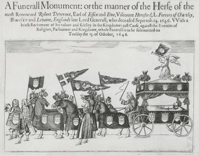 Funeral cortege of Robert Devereux, 3rd Earl of Essex by English School