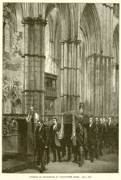 Funeral of Livingstone in Westminster Abbey by English School