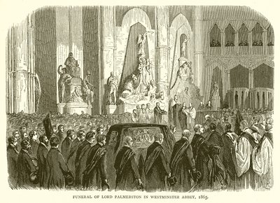 Funeral of Lord Palmerston in Westminster Abbey, 1865 by English School