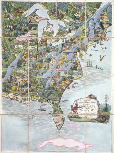 Game of the Star-Spangled Banner or Emigrants to the United States by English School