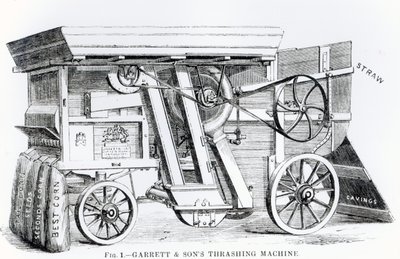 Garrett and Sons Patent Combined Threshing and Dressing Machine by English School