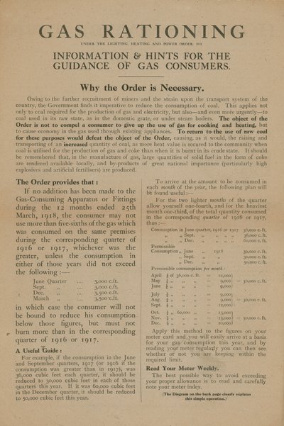 Gas Rationing by English School