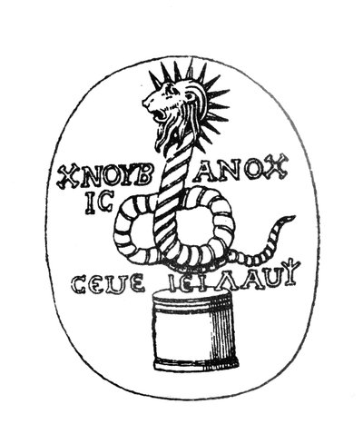Gem portraying the Egyptian Gnostic solar icon of Chnoubis by English School