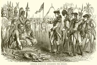 General Burgoyne addressing the Indians by English School
