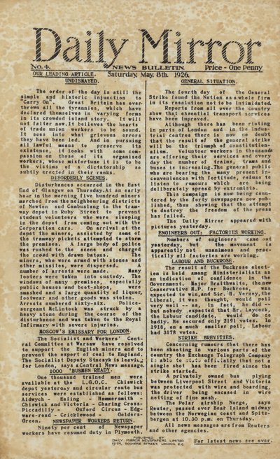 General Strike Reported in the Daily Mirror by English School