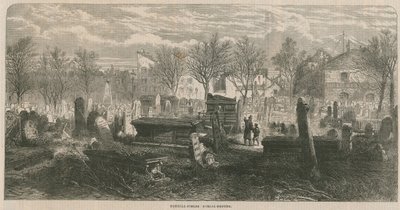 General View of Bunhill Fields Burial Ground by English School