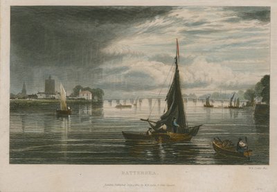 General View of Boats on the River Thames at Battersea by English School