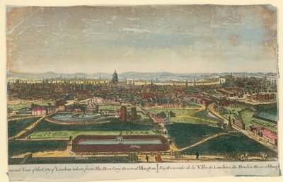 General view of the City of London taken from the Bowling Green at Islington by English School