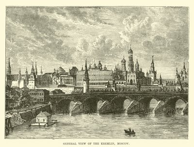 General view of the Kremlin, Moscow by English School