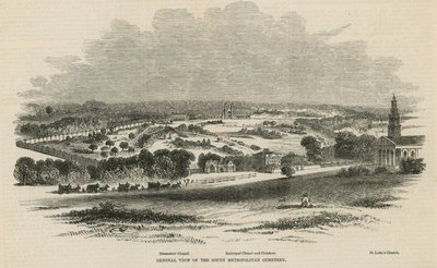 General View of the South Metropolitan Cemetery by English School