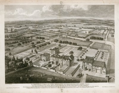 General view of the remains of Bermondsey Abbey, as it appeared in 1805 by English School