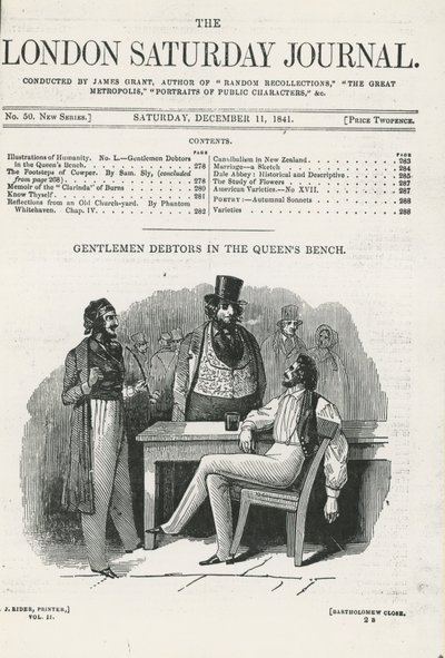 Gentlemen Debtors in the Queens Bench by English School