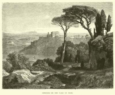 Genzano on Lake Nemi by English School