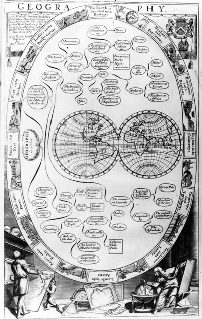 Geography diagram, from The Gentlemans Recreation published by Richard Blome by English School