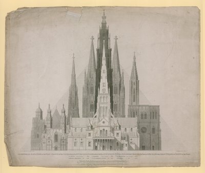 Geometrical Elevations of the West Fronts of the Cathedrals of St Paul