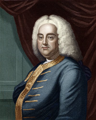 George Frederic Handel, engraved by Thomson (later colouration) by English School