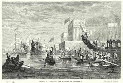 George IV embarking for Scotland at Greenwich by English School