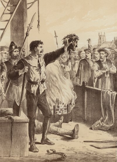 George Swallowell, "Behold the head of a traitor" by English School