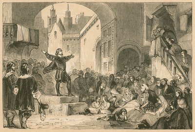 George Wishart preaching at Dundee during the Plague by English School