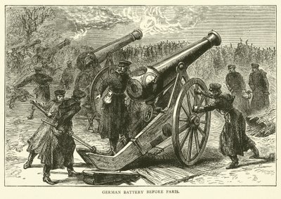 German Battery Before Paris by English School