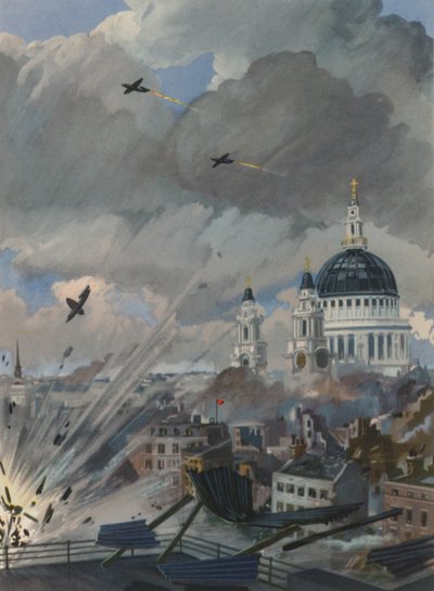 German V-1 flying bombs over London, World War II by English School