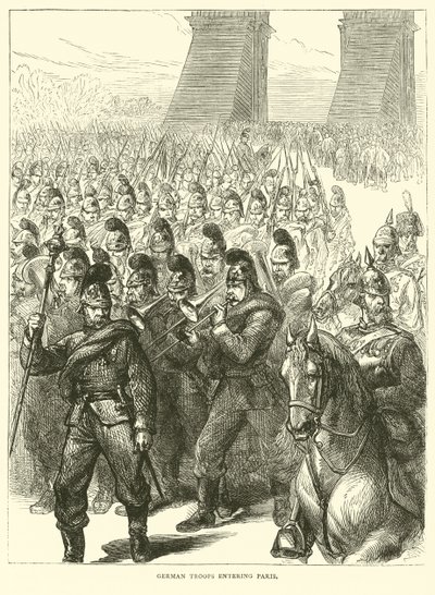 German Troops Entering Paris, March 1871 by English School