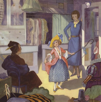 Girl dressing up as Little Bo Peep by English School