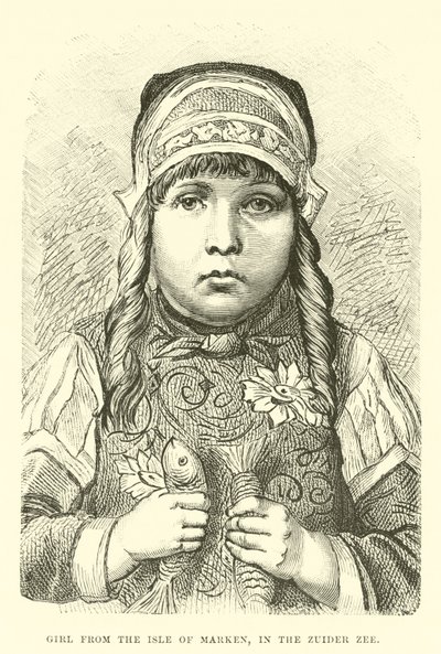 Girl from the Isle of Marken, in the Zuider Zee by English School