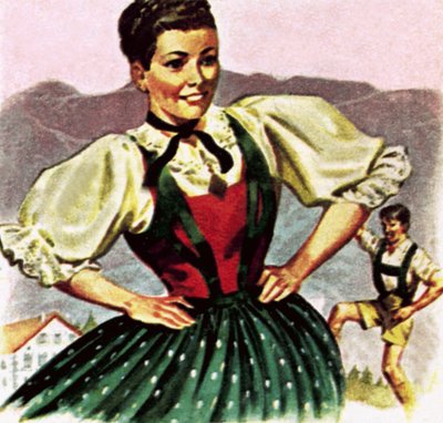 Girl in the Costume of the Austrian Tyrol by English School