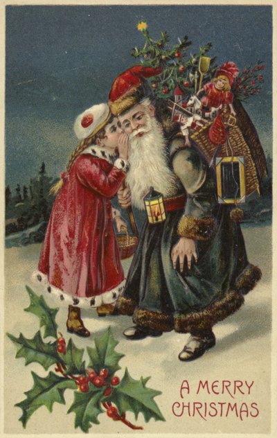Girl Talking to Father Christmas by English School