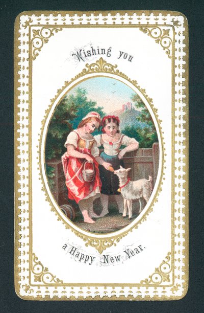 Girls feeding goat by English School