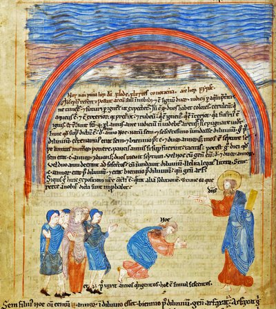 God and Noah establish the covenant, Old English Hexateuch, Cotton Claudius B IV f.16v by English School