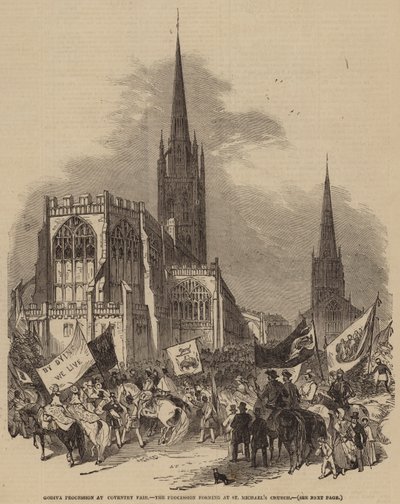 Godiva Procession at Coventry Fair, the Procession forming at St Michael