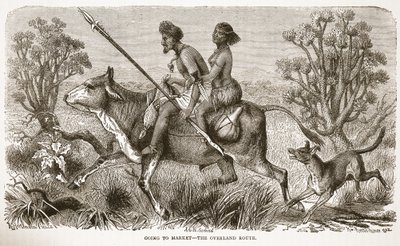 Going to market - the overland route, illustration from The Pictorial Edition of the Life and Discoveries of David Livingstone by J. Ewing Richie by English School