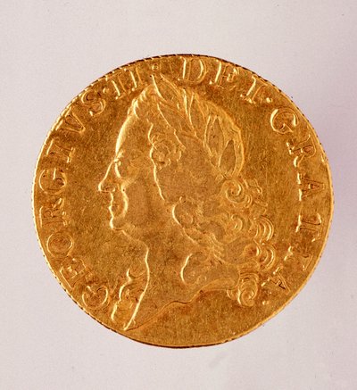 Golden English Guinea, Reign of King George II (1714-1760) 18th Century. Diam. 2.5 cm Naples, Museo Archeologico by English School
