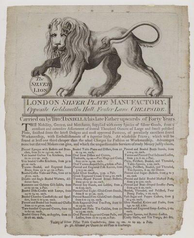 Goldsmiths and Silversmiths, Thomas Daniell by English School