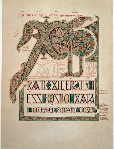 Gospel According to St. Matthew, Page of the Second Incipit by English School