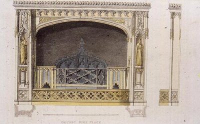 Gothic Fireplace, Plate 149 from Ackermann