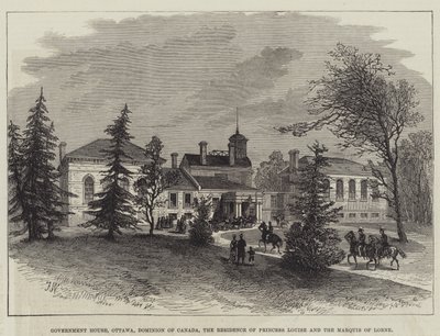 Government House, Ottawa, Dominion of Canada, the Residence of Princess Louise and the Marquis of Lorne by English School
