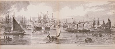 Grand Panorama of London, from the River Thames looking towards Shadwell, East India Docks and Limehouse, 1849 by English School