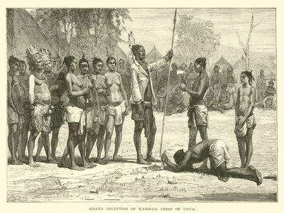 Grand reception of Kasongo, Chief of Urua by English School