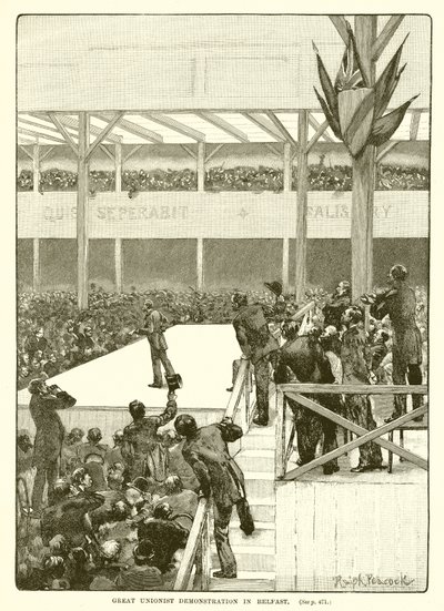 Great Unionist Demonstration in Belfast, 1890 by English School