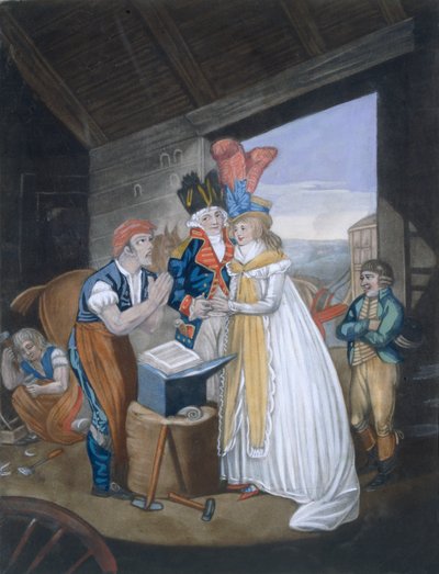 Gretna Green, Or the Red-Hot Marriage, published by Aurrie & Whittle, 1794 by English School