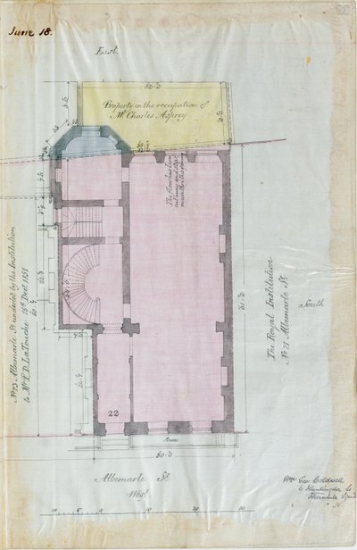Ground plan of the Royal Institution leases, 1863 by English School