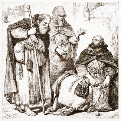 Group of Mendicant Friars, illustration from The History of Protestantism by James Aitken Wylie, 1878 by English School