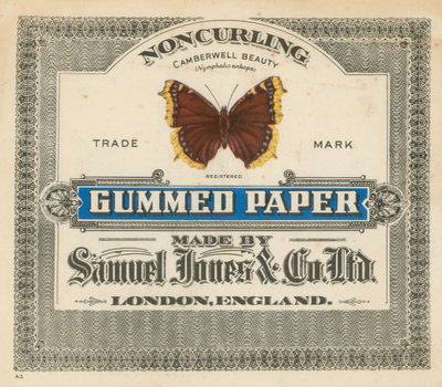Gummed Paper, made by Samuel Jones & Co Ltd, London by English School