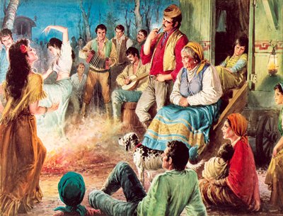 Gypsies partying by English School