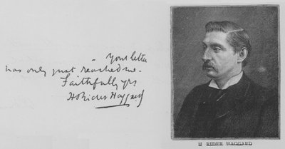 H Rider Haggard by English School