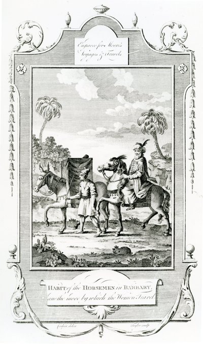 Habit of the Horsemen in Barbary, illustration taken from Moore
