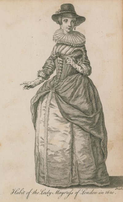 Habit of the Lady Mayoress of London in 1640 by English School